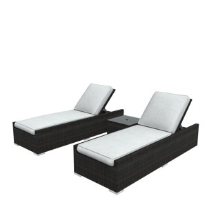 Wade Logan Griffing Outdoor Resin Chaise Lounge Set With Table